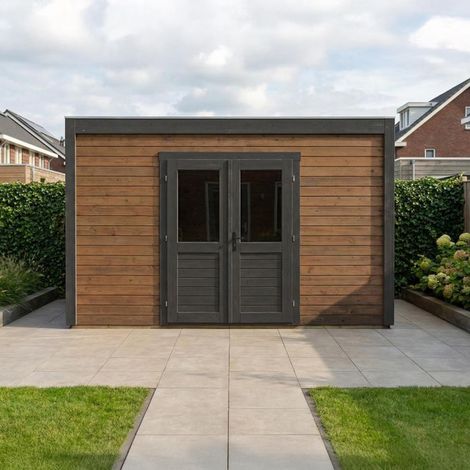 Casetta da giardino in legno Nova 4.09x2.59 m - 10.59 m2 - 28 mm - impregnata - 000074 (1/4)