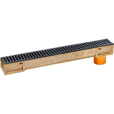 ANRIN SELF 100 SMART RINNE 1,0 M MIT KUNSTSTOFFROST OVAL GRIP KL. B MIT VENTURISTUTZEN DN 100