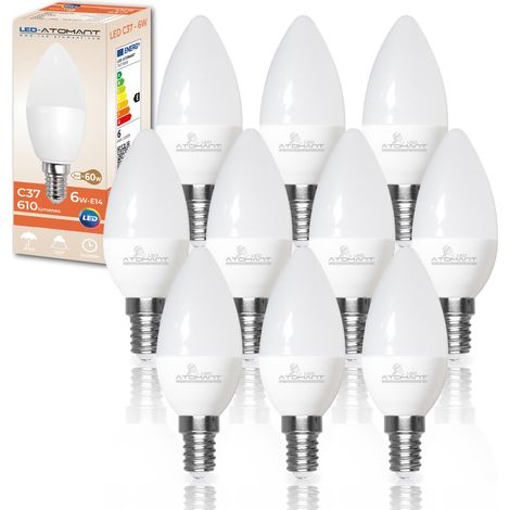 LED 10x Ampoule LED E14 Bougie C37 6W Blanc Neutre 610lm (1/5)