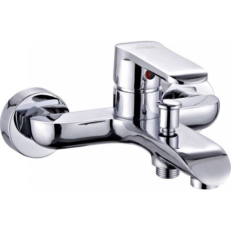 Invena  Robinet mural Siros - Chrome - Mitigeur monocommande - Cartouche céramique 35 mm - Aérateur