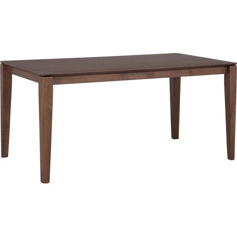 Mesa de comedor retro chapada en MDF madera de nogal oscuro 160 x 90 cm Lottie (1/5)
