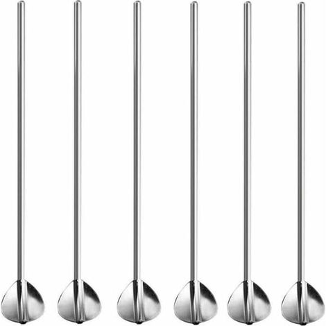 cucchiaini a forma di cuore, cannucce riutilizzabili, cucchiaini in metallo di acciaio inossidabile, design a contagocce, riutilizzabili, adatti per caffè, tè, famiglia, viaggi (1/4)