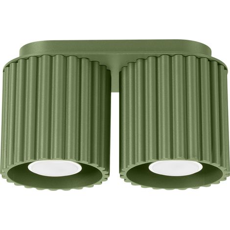 Lampada da soffitto ovale moderna verde oliva 21 cm faretti scanalati 2xGU10 10W AURA Sollux Lighting (1/5)