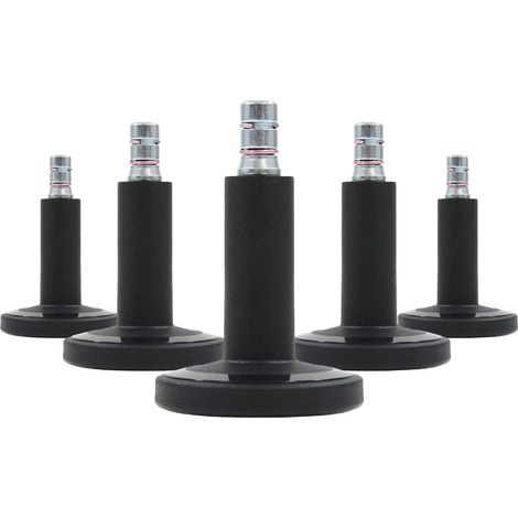 5x Bodengleiter STATO-M Stift 11 mm / 60 mm Standfüße schwarz (5er Pack) hjh OFFICE (1/5)