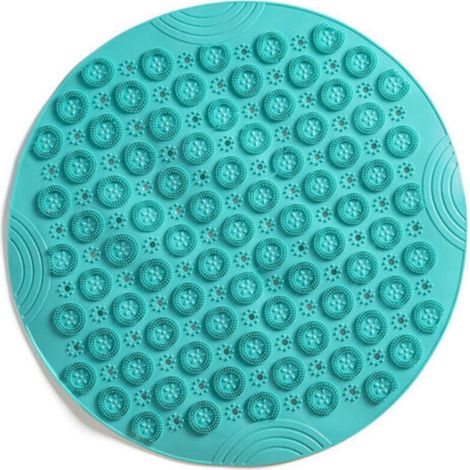 Tapis de Bain de Massage Round Tapis Douche Anti-Dérapant Tapis de Salle de Bain Tapis de Douche Lavable and Machine Tapis de Baignoire with Trous de Drainage et Ventouses,55x55cm,Vert, 1pcs (1/4)