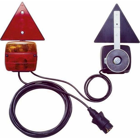 Kit de signalisation arrière 12V 7,5m magnétique avec triangle SODIFLASH - 16723