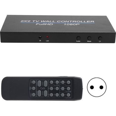 Processeur Vidéo HDMI 2x2 pour Mur d'Images 1080P, Contrôleur de Splicing Écran, Alimentation 110‑240V (1/5)