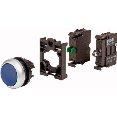Bouton poussoir lumineux appareil complet 000132614 EATON M22 DL B K10LED BVP