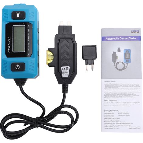 Testeur de Fusible Portable - Diagnostic Auto avec Écran LCD Rétroéclairé et Lampe LED (1/5)