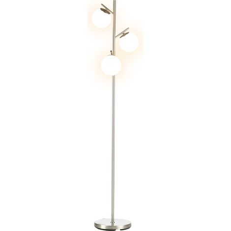 HOMCOM Modern Tree Floor Lamp with 3 Light, for Living Room Bedroom Silver (1/5)