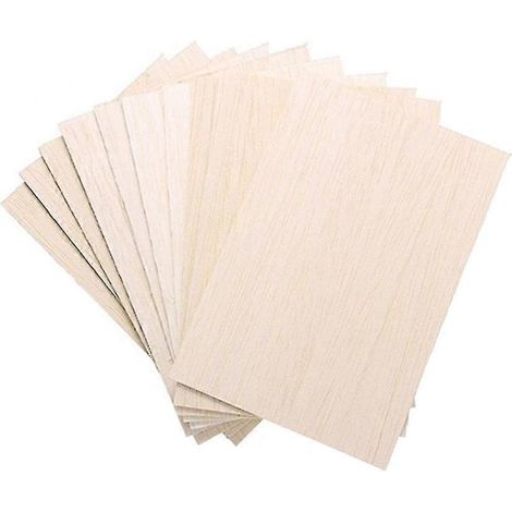 Lot de 10 feuilles de bois brut, bois de balsa, planches de bois minces pour la maison, l'avion, le bateau, les arts et l'artisanat, d