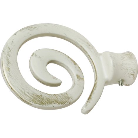 2 pomoli avorio oro a spirale terminale per tubo tende diametro 20 mm