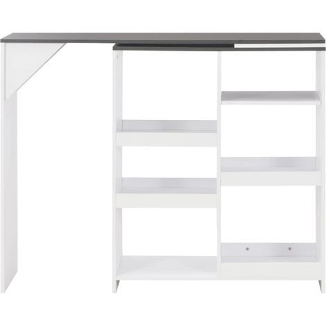 Table de bar Comptoir de Cuisine, Table de Cuisine, avec tablette amovible Blanc 138x39x110 cm Chic-844496 (1/5)