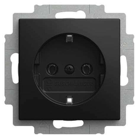 BUSCH-JAEGER 20 EUC-915 SCHUKO INSERT DE PRISE AVEC CONNECTEUR BUSCH-BALANCE SI NOIR MAT 2CKA002011A6341