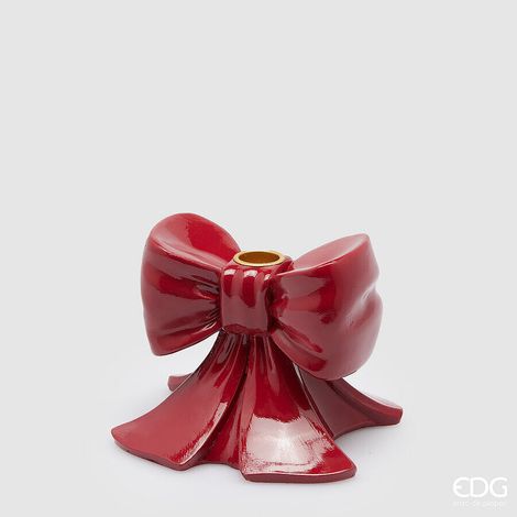 EDG Enzo De Gasperi Portacandela Fiocco H 11 Cm L 13 Cm L 13 Cm Burgundy