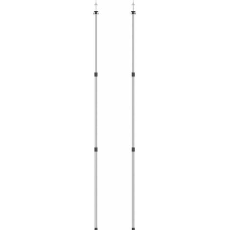 vidaXL Postes telescópicos de toldo 2 uds acero galvanizado 102-260 cm (1/2)