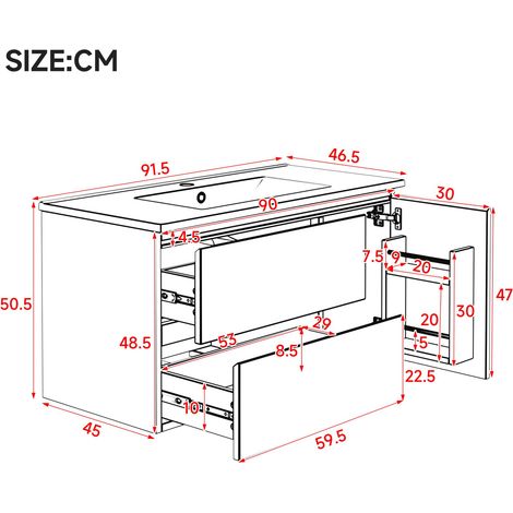 Kleiderschrank aus MDF in Weiß 91 x 46.5 x 50.5 cm HOMAIRE (1/5)