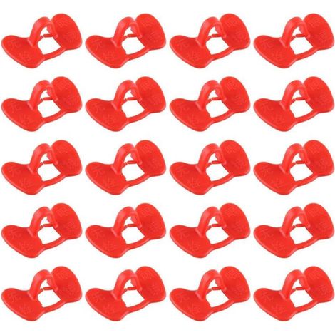 Sjlerst – Lot de 20 lunettes anti-picage pour poules – Matériau plastique rouge – Augmente le taux de survie à 97% – Améliore la production d'œufs de 15%