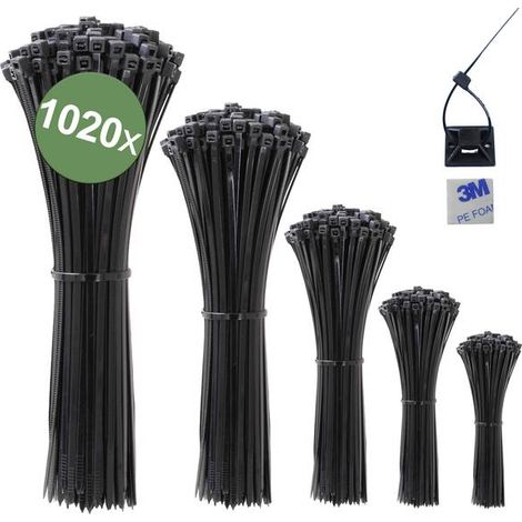 Quadrios 23CA238 23CA238 Fascetta per cavi Nero Stabilizzato ai raggi UV 1020 pz.