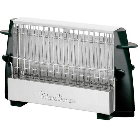 Moulinex – Grille-pain 2 fentes 760W – Grillage haute capacité – Thermostat illimité – Inox noir
