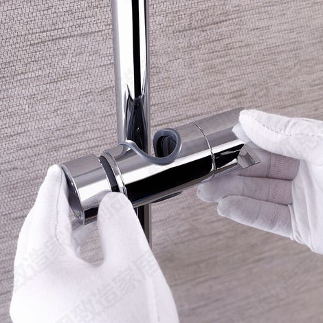 Supporto per doccetta a mano sostituibile, supporto per soffione doccia, ABS cromato (argento) F (1/3)