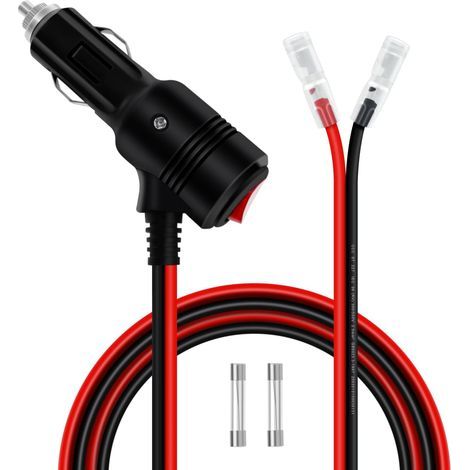 Zigarettenanzünderadapter (männlich), Ein-/Ausschalter, 14AWG 20A Kupferdraht, 2 m Länge, für Motorrad, Auto, Boot (1/5)