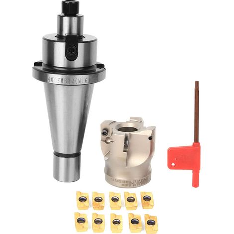 NT40 FMB22 Porte-Pince BAP400R-50-22-4T Fraise APMT1604 + 10 plaquettes de fraisage (1/5)