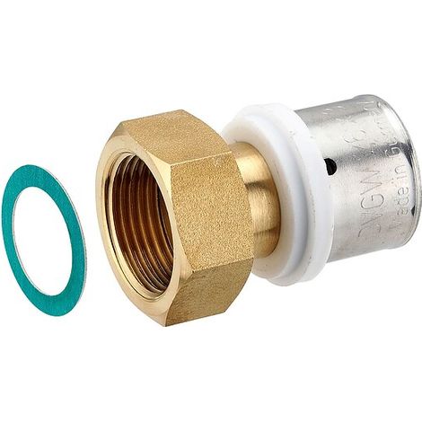 Press-Verschraubung mit Überwurfmutter 3/4'' IG - flachdichtend - für Alu-Verbundrohr 26 x 3,0 mm