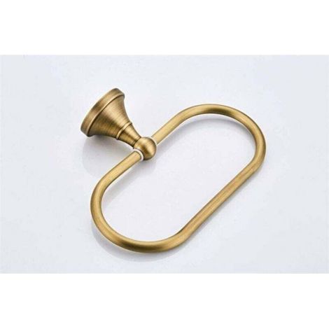 Anneau Porte-Serviette - Laiton - Bronze Brossé - Ovale - 21 x 10 x 7,2 cm - Salle De Bain Cuisine Chambre Bureau - 1 Pièce (1/4)