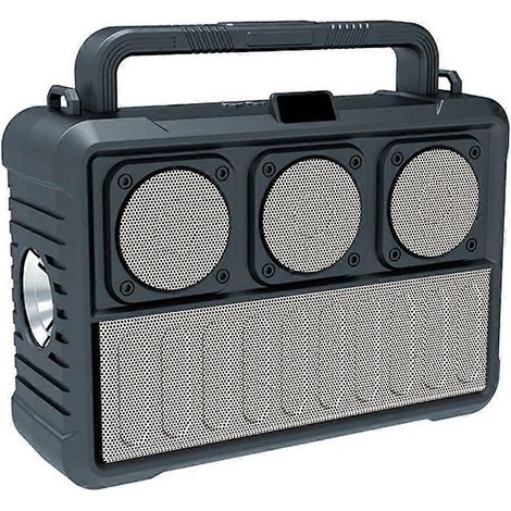 Enceinte Bluetooth sans fil solaire portable avec radio FM, couleur or. (1/5)