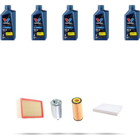 Kit tagliando 4 FILTRI e 5L OLIO compatibile con Vw Bora 1.9 TDi 110kw dal 2000