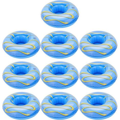 10pcs Flotteurs de Boissons Gonflables Porte-gobelets Flottants pour Piscine Fête d'Eau (1/4)