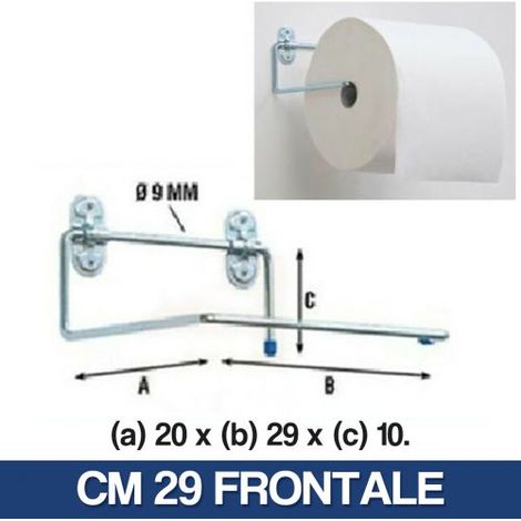 Portarotolo da Muro con Staffa Parete, in Acciaio per Rotoloni Carta - supporto a parete multiuso