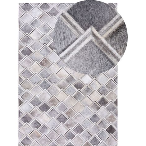 Tappeto in pelle grigia 160 x 230 cm Agacli