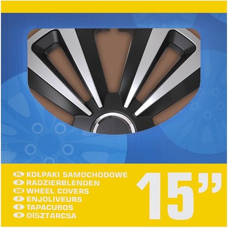 Set copricerchi Terra argento/nero 15 pollici 4 pezzi in scatola espositiva (1/5)