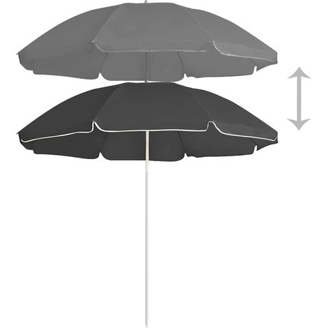 Ombrellone Parasole Giardino con Palo in Acciaio Antracite 180 cm (1/5)