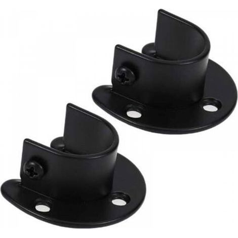2 pièces support de tringle à vêtements mural, support de tringle à rideau, douille de tringle à rideau de douche pour tringle à vêtements de 1,26"de diamètre (1/5)