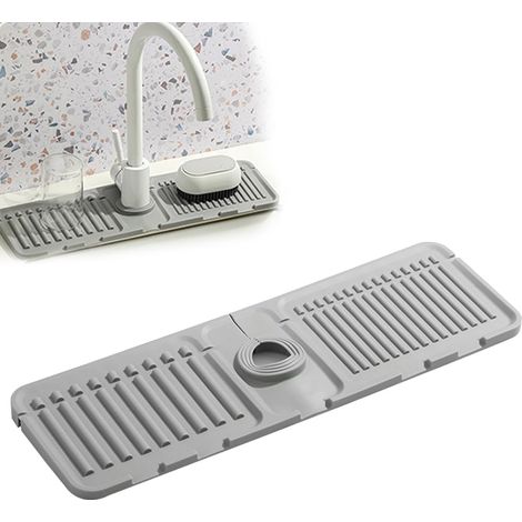 1 Tapis De Robinet,Silicone,Absorption Rapide,Protection Anti-Éclaboussures,Cuisine Et Salle De Bain (1/5)