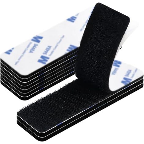 Velcro, auto-adhésif, extra résistant, fermeture Velcro rectangulaire, pour la maison, le bureau, la voiture, l'école (3 x 10 cm) (1/5)