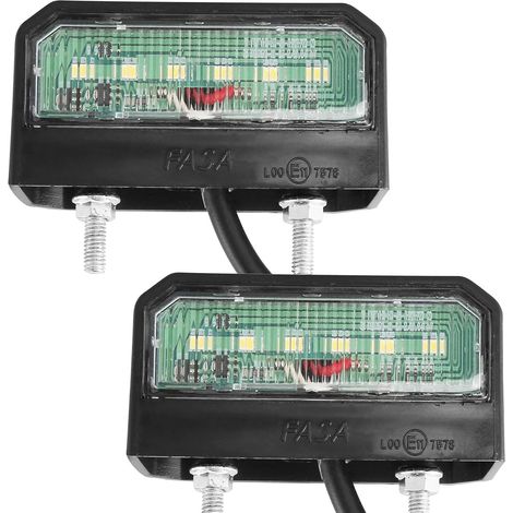 2x Éclairage Plaque Immatriculation LED Blanche Froide 12V 24V Etanche Feux Arrière de Plaque d’Immatriculation pour Remorque (1/5)