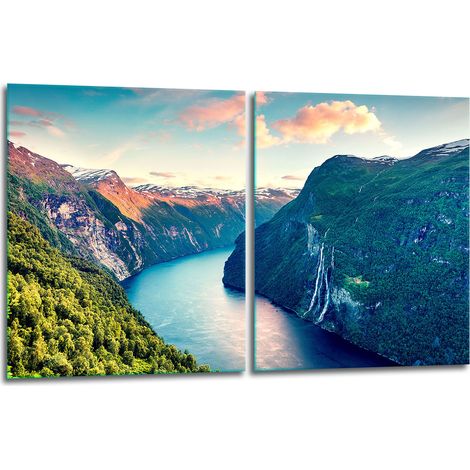 2 plaques de protection en verre pour cuisinière 40x52 paysage (1/5)