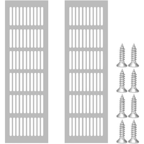 2 pièces de grille de ventilation rectangulaire, grille de ventilation en aluminium, grille de ventilation extérieure 80x250mm (1/5)