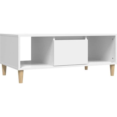 Maison Exclusive - Tavolino da Salotto Bianco 90x50x36,5 cm in Legno Multistrato (1/5)
