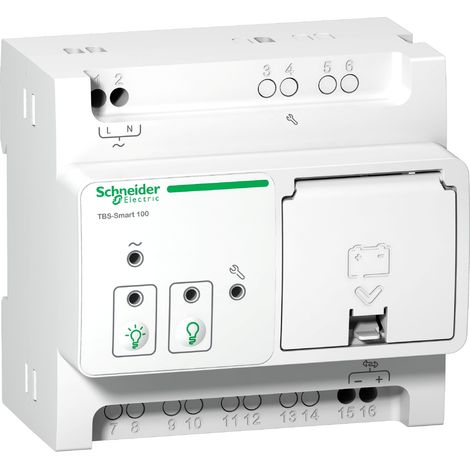 Schneider Electric – Télécommande Exiway Smart 100 blocs – Tension 230V CA – Puissance 2VA – Temps de charge 24H – Pour systèmes de sécurité incendie