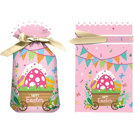 Mini sacchetti regalo pasquali con coulisse, sacchetti di plastica - B 6