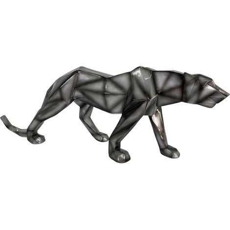 Sculpture moderne panthère gris anthracite 68 cm