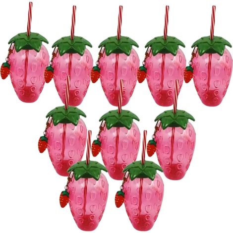 Irovami Lot de 10 gobelets jetables Qd Z en forme de fraise, vaisselle festive à motif de baies pour toutes vos célébrations et événements. (1/5)