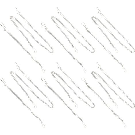 12 Chaînes Suspendues en Acier Argenté pour Jardinières et Panneaux, Robustes et Légères, Installation Rapide, Lot de 12 Pièces pour Décoration Bureau (1/5)