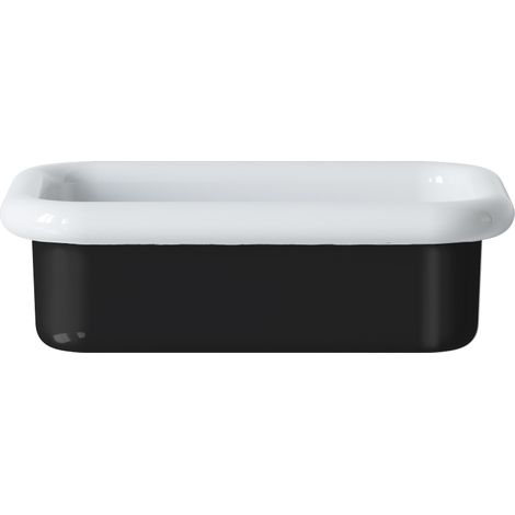 Lavabo retro de cerámica para colocar sobre encimera, 60 cm - True Colors Lite - Negro brillante (1/4)