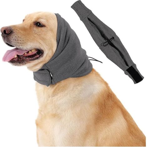 Protection auditive et Cache-Oreilles pour Chien - Sweat à Capuche - Chauffe-Oreilles Respirant avec réduction du Bruit - pour Chiens anxieux en Cas de Feux d'artifice, d'orage,L (1/5)